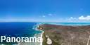 Panorama from 1000 feet above Flash of Beauty, Loblolly Bay East, Anegada
