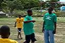 Spring Sports Day at Anegada's Claudia Creque Education Center.
Mike (on right, green shirt) in egg race (lime race!)