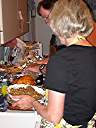 Carving the Christmas turkey in Palm Beach Gardens, Florida