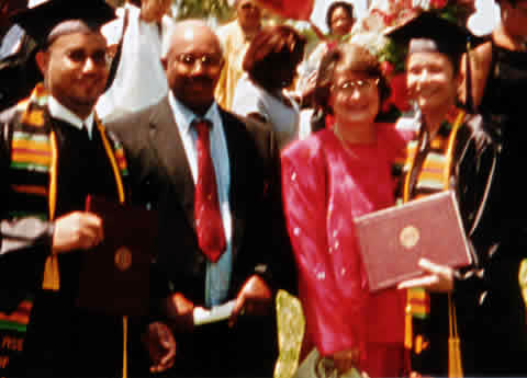 Lawrence, Lowell, Vivian, and Lorraine at the graduation ot Lawrence and Lorraine from Bethune-Cookman College 