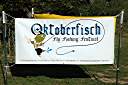 Oktoberfisch banner on Highway 87 at Keller's Riverside Store.