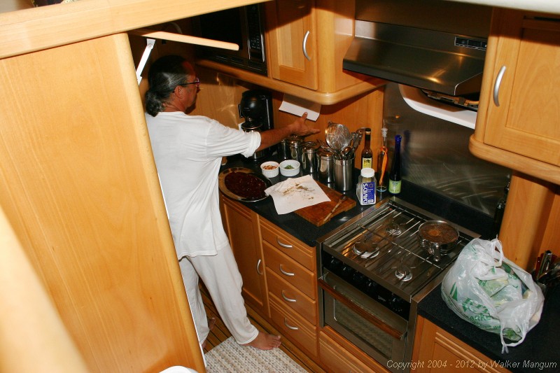 Davide in Sea Leopard's galley.