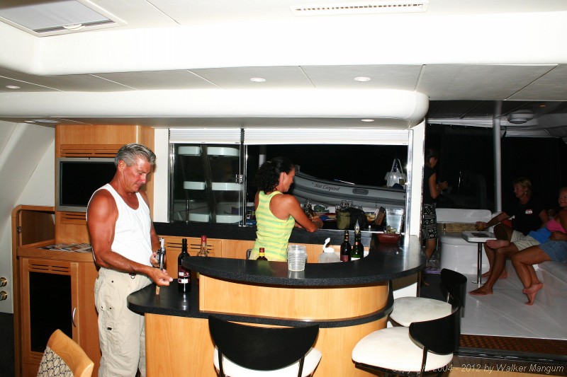 Happy hour aboard Sea Leopard.