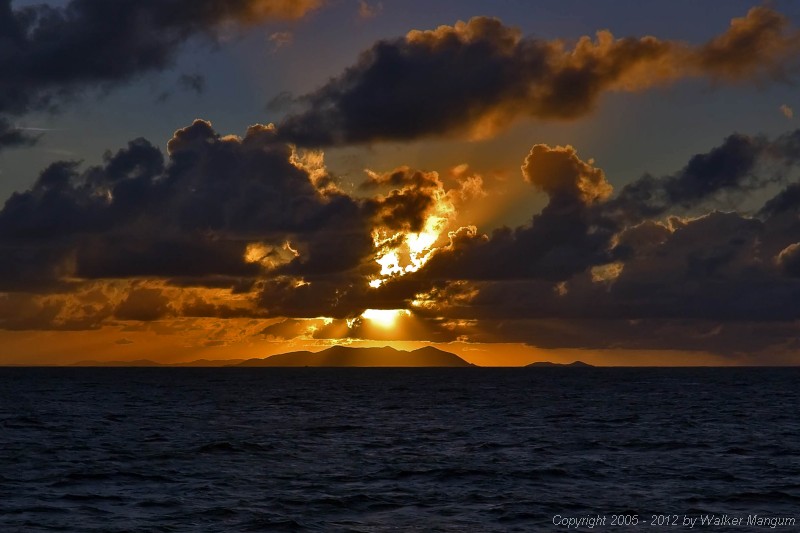 Sunset from the ferry back to Tortola.