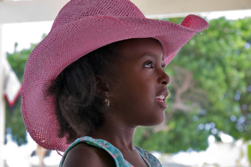 Shayna Warren (Alex and Tieka's daughter) modeling the hat we brought her.