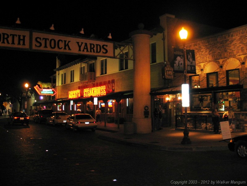 Riscky's Steakhouse and the Bull Ring on Exchange Avenue.